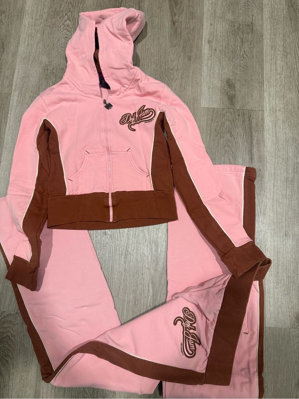Vintage Y2K def jam records university rare Hooded Sweatpants Set